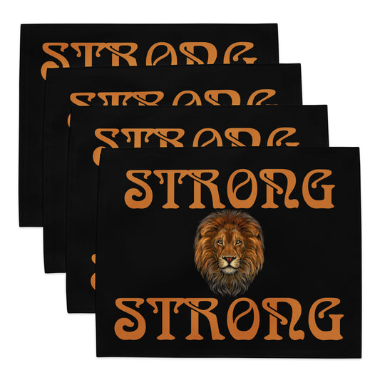“STRONG”Black Placemat Set W/Bronze Font