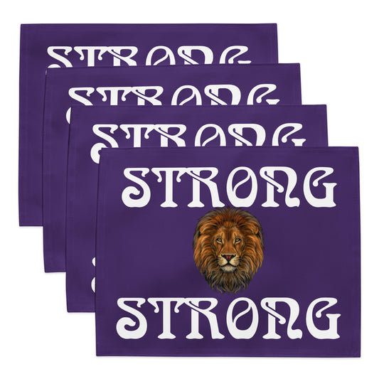 “STRONG”Purple Placemat Set W/White Font