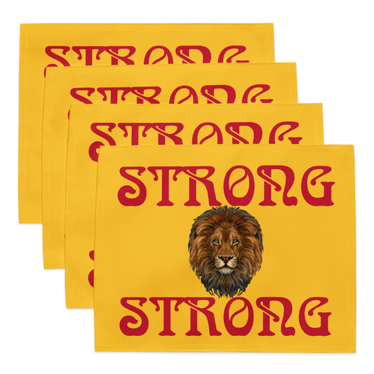 “STRONG”Yellow Placemat Set W/Red Font