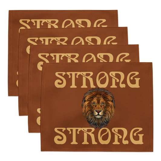 “STRONG”Brown Placemat Set W/Fawn Font
