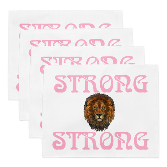 “STRONG”White Placemat Set W/Cotton Candy Font