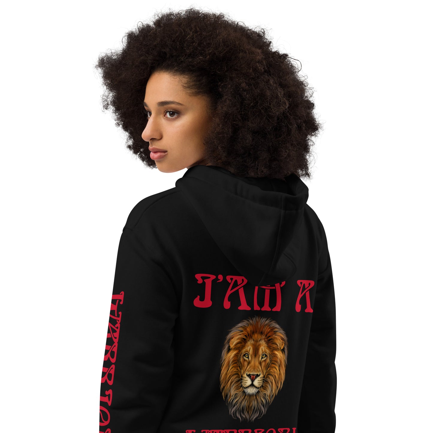 “I’AM A WARRIOR!” Women’s Premium Eco Hoodie W/Red Font