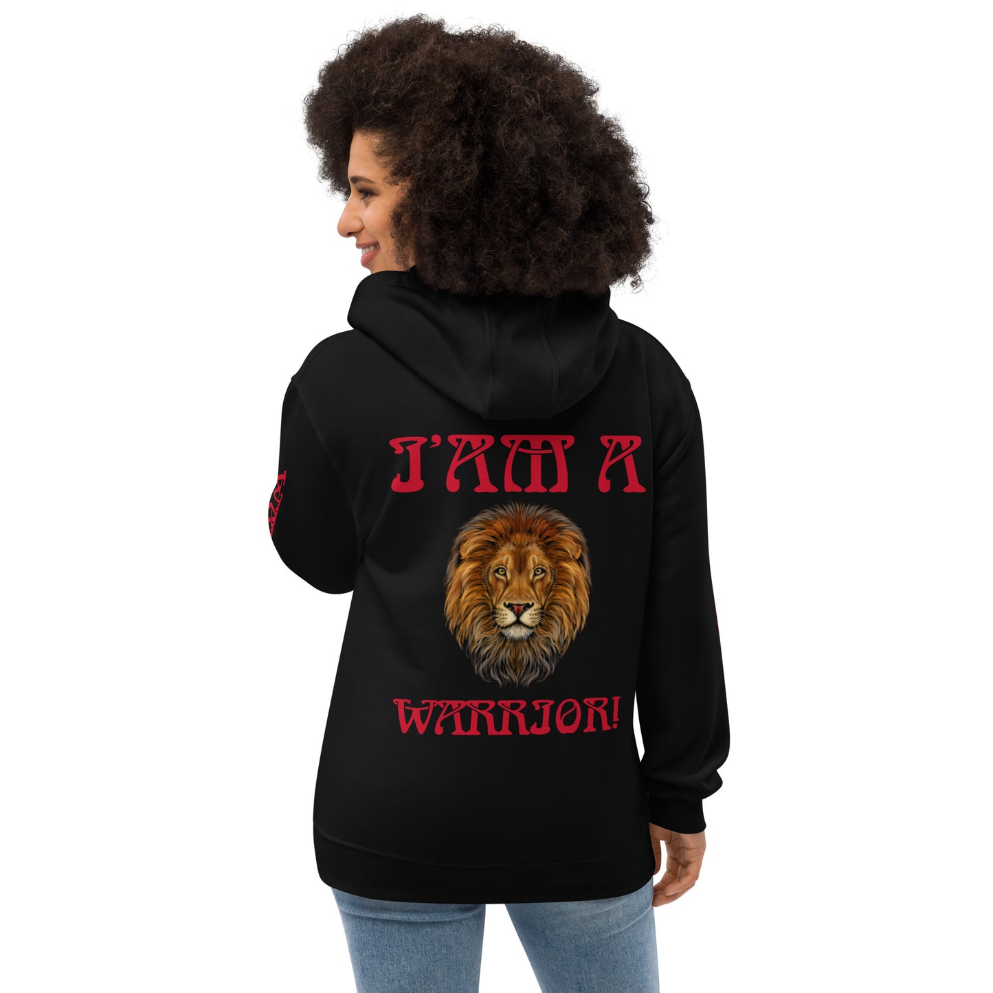 “I’AM A WARRIOR!” Women’s Premium Eco Hoodie W/Red Font