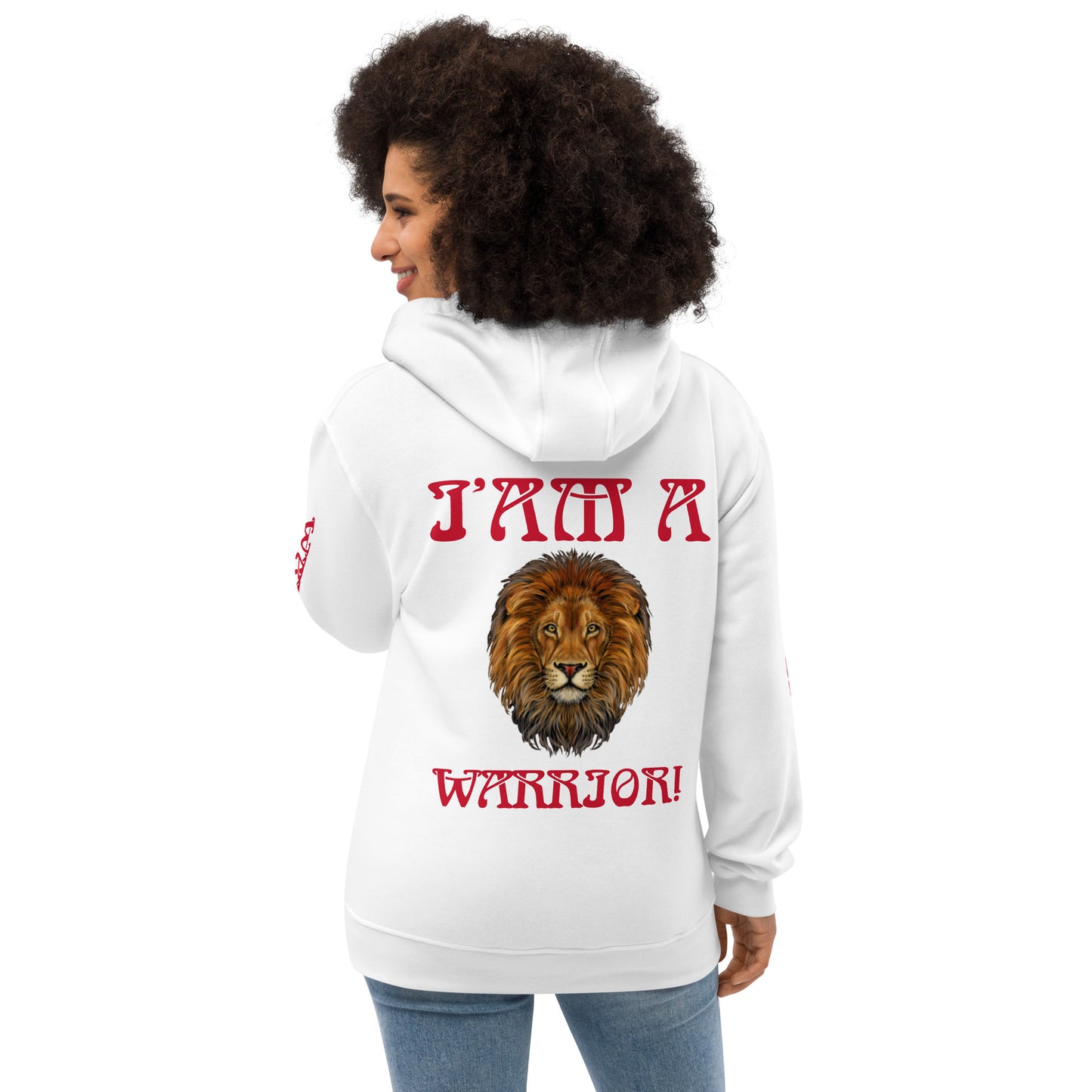 “I’AM A WARRIOR!” Women’s Premium Eco Hoodie W/Red Font