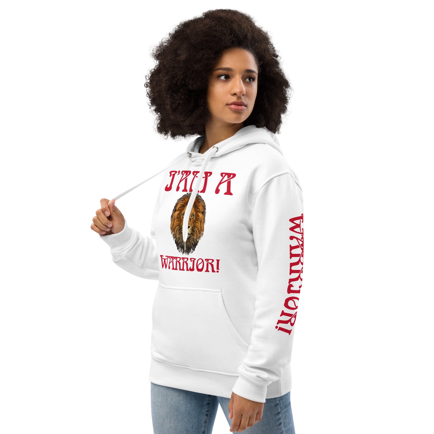 “I’AM A WARRIOR!” Women’s Premium Eco Hoodie W/Red Font