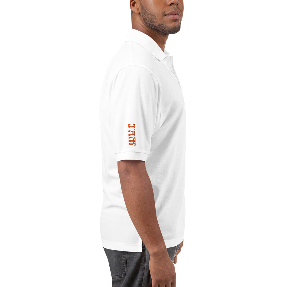 “I’AM BRAVE!” Men's Premium Polo Shirt W/Orange Font