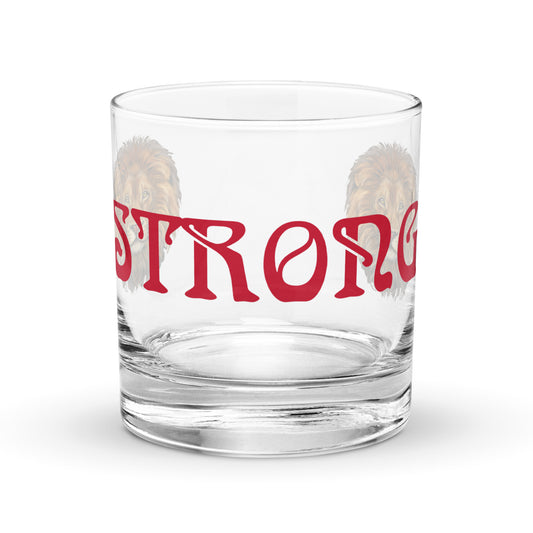 “STRONG”Rocks Glass W/Red Font