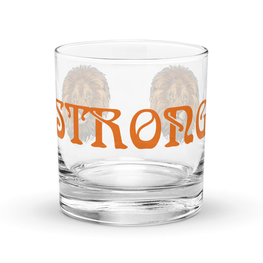 “STRONG”Rocks Glass W/Orange Font