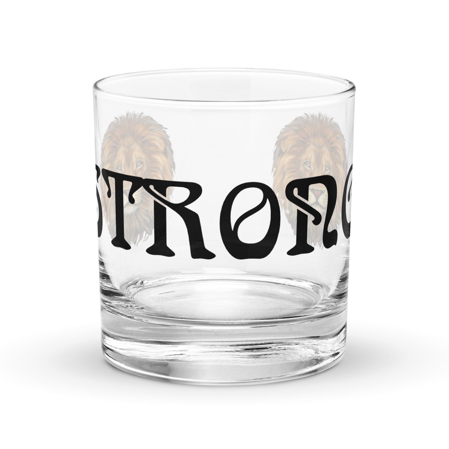 “STRONG”Rocks Glass W/Black Font