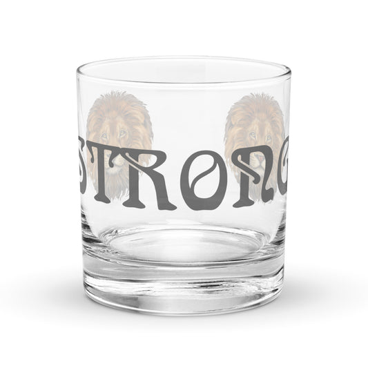 “STRONG”Rocks Glass W/Grey Font