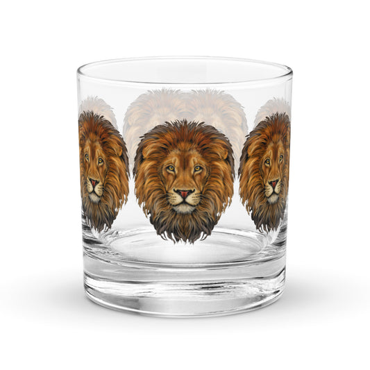 “STRONG LION”Rocks Glass