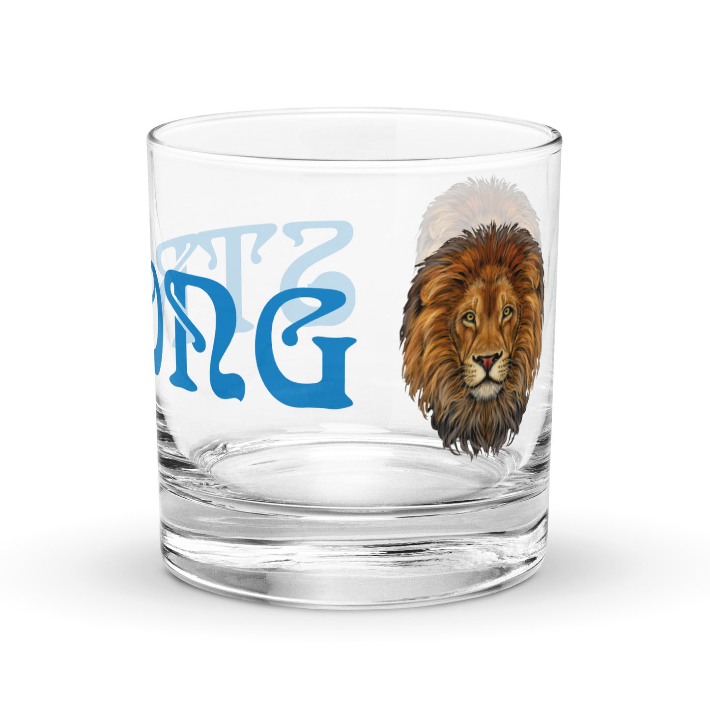 “STRONG”Rocks Glass W/Blue Font