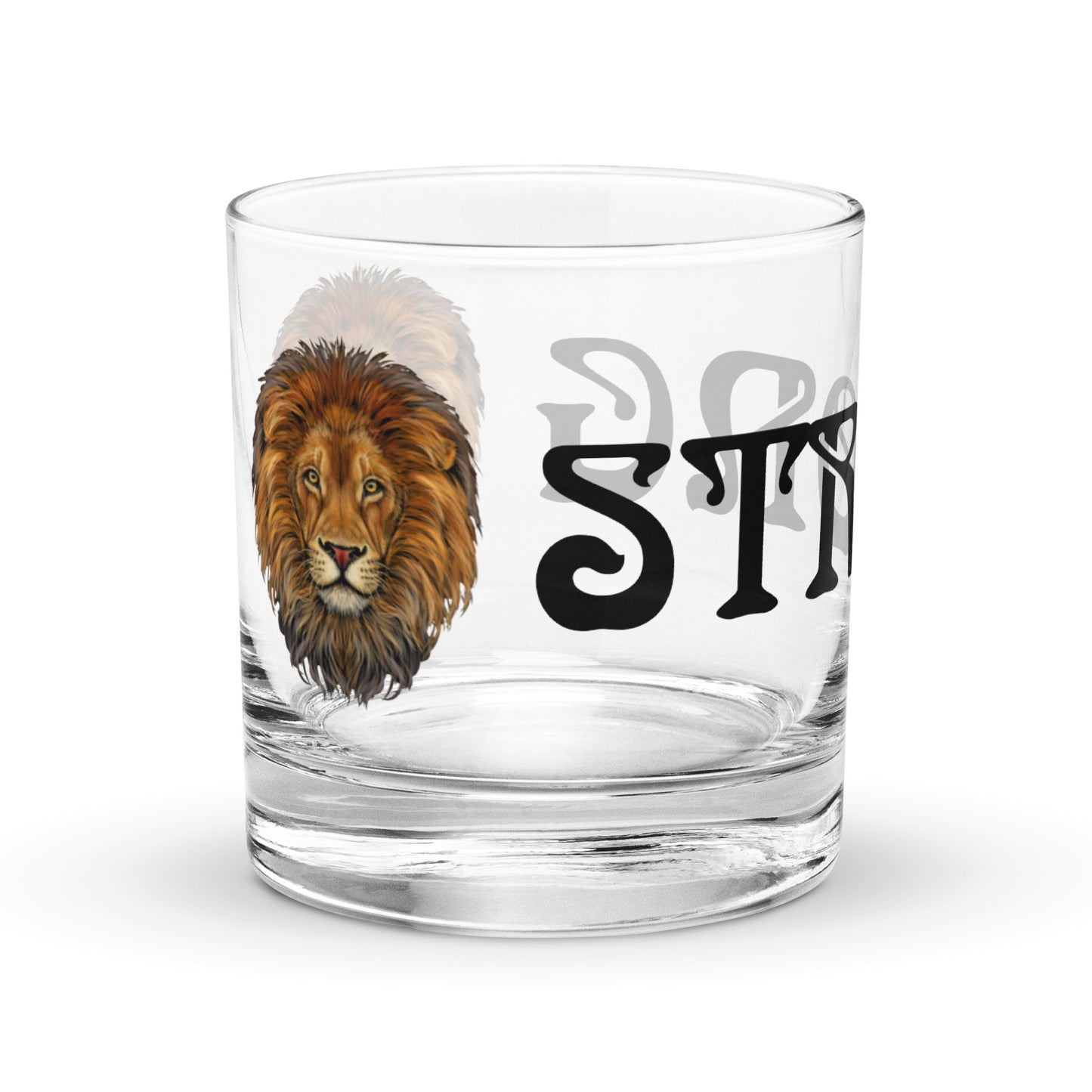 “STRONG”Rocks Glass W/Black Font