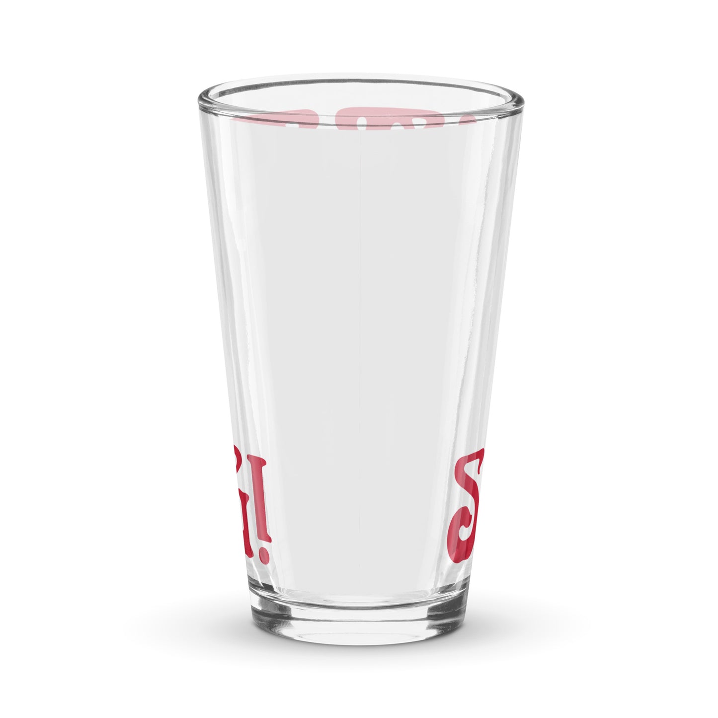 “I’AM STRONG”White Shaker Pint Glass W/Red Font