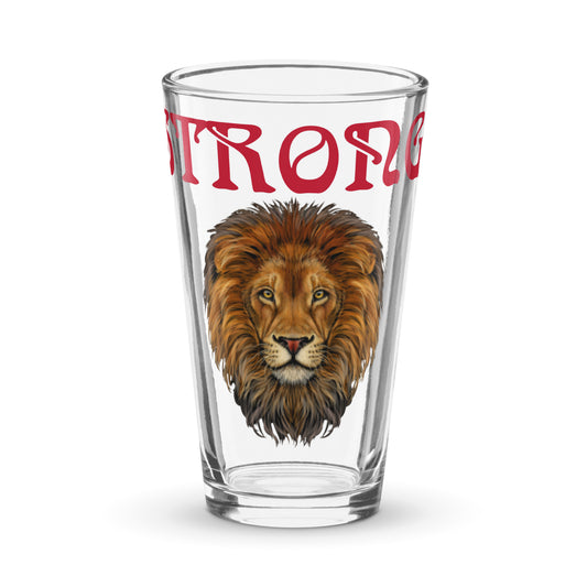 “STRONG”Shaker Pint Glass W/Red Font