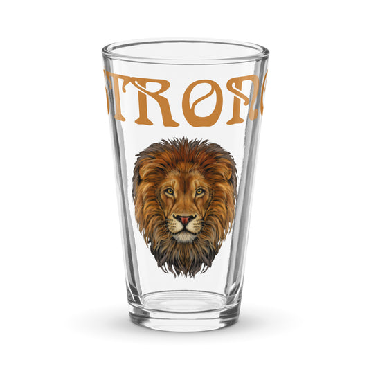 “STRONG”Shaker Pint Glass W/Bronze Font