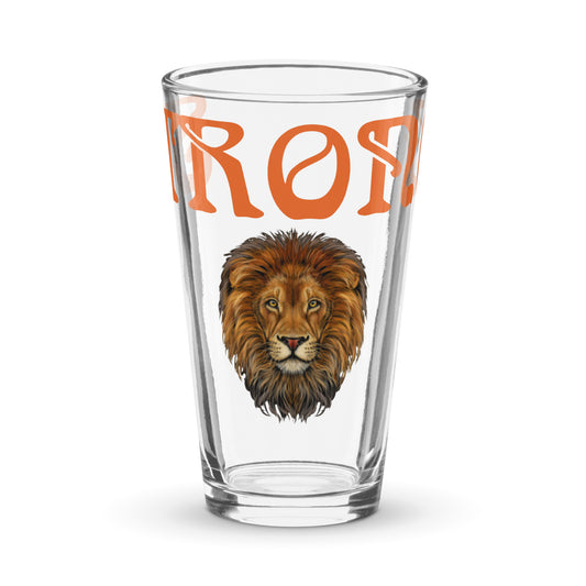 “STRONG”Shaker Pint Glass W/Orange Font