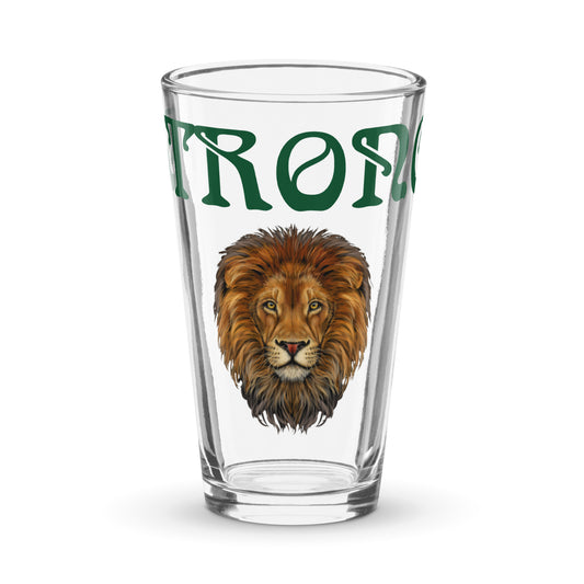 “STRONG”Shaker Pint Glass W/Green Font