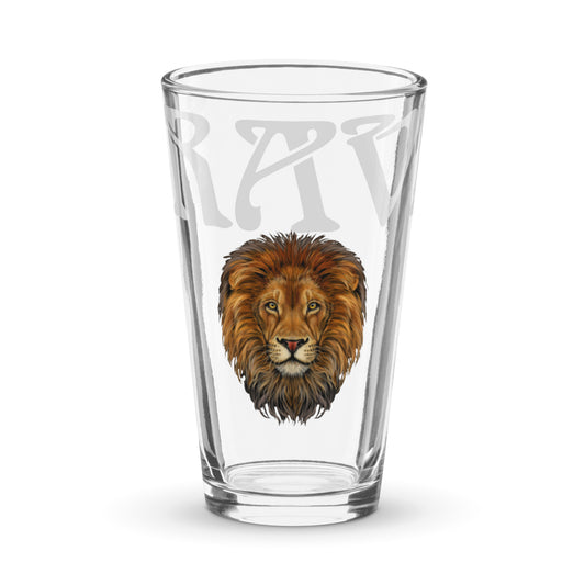 “BRAVE!”Shaker Pint Glass W/Whisper Font