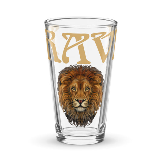 “BRAVE!”Shaker Pint Glass W/Fawn Font