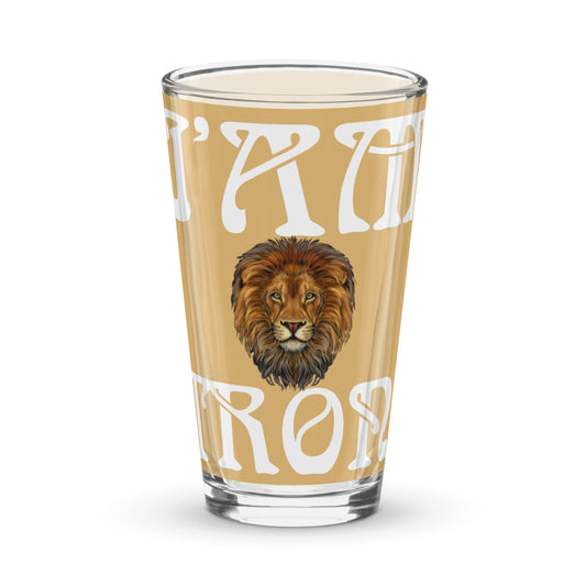 “I’AM STRONG”Fawn Shaker Pint Glass W/White Font