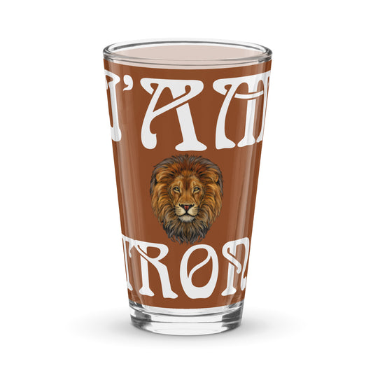 “I’AM STRONG”Brown Shaker Pint Glass W/White Font