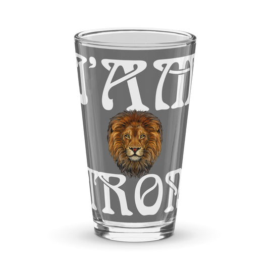 “I’AM STRONG”Grey Shaker Pint Glass W/White Font