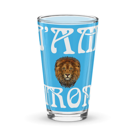 “I’AM STRONG”SkyBlue Shaker Pint Glass W/White Font