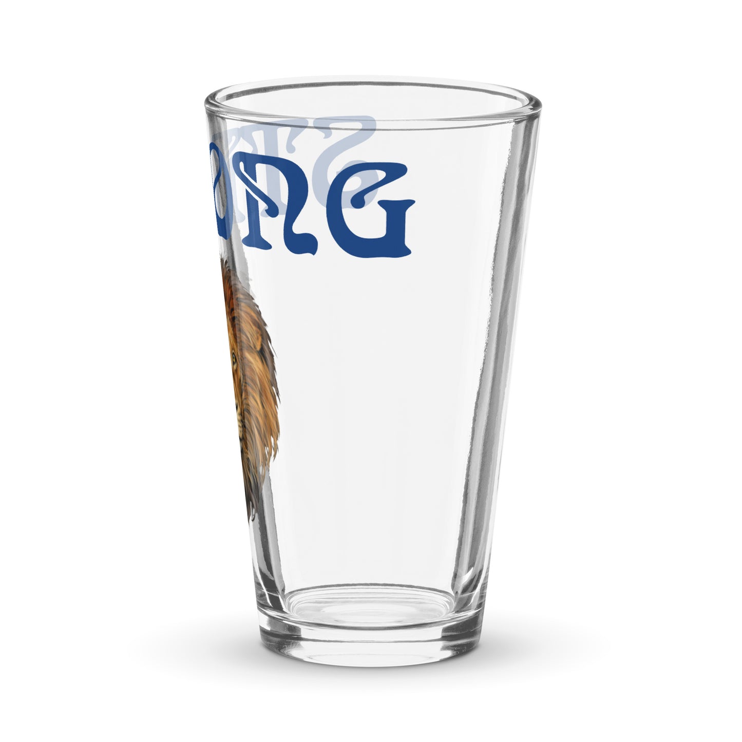 “STRONG”Shaker Pint Glass W/Blue Font