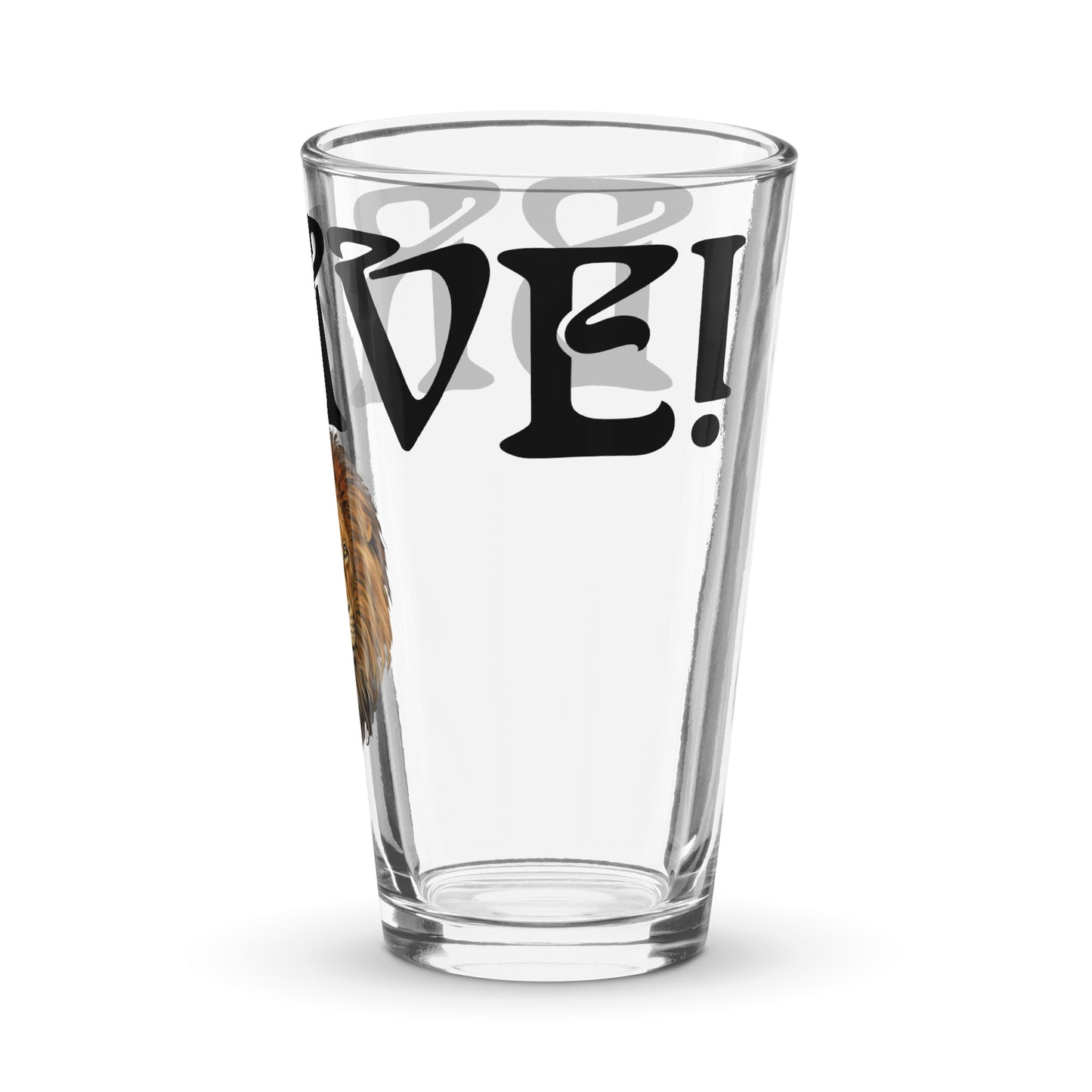 “BRAVE!”Shaker Pint Glass W/Black Font