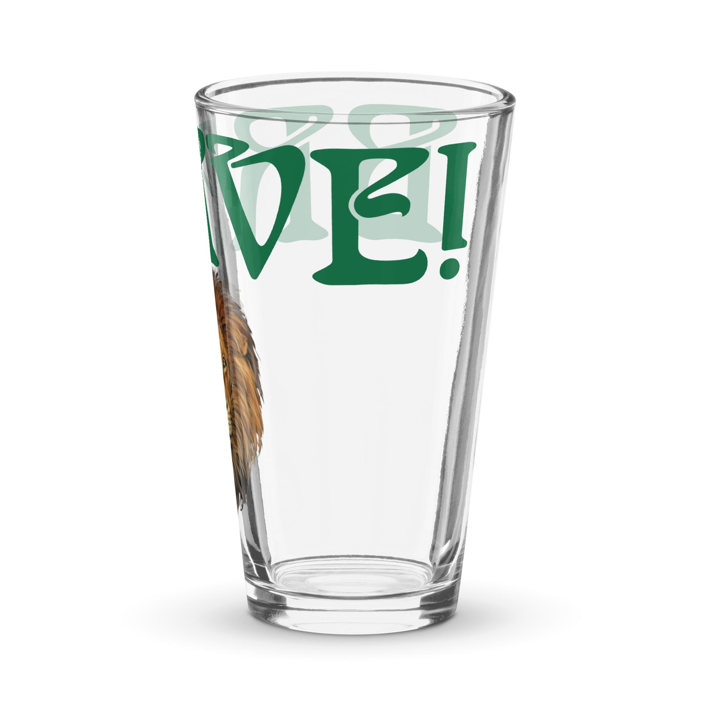 “BRAVE!”Shaker Pint Glass W/Green Font