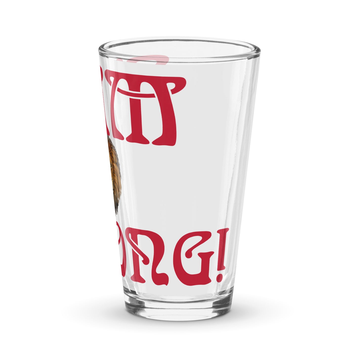 “I’AM STRONG”White Shaker Pint Glass W/Red Font