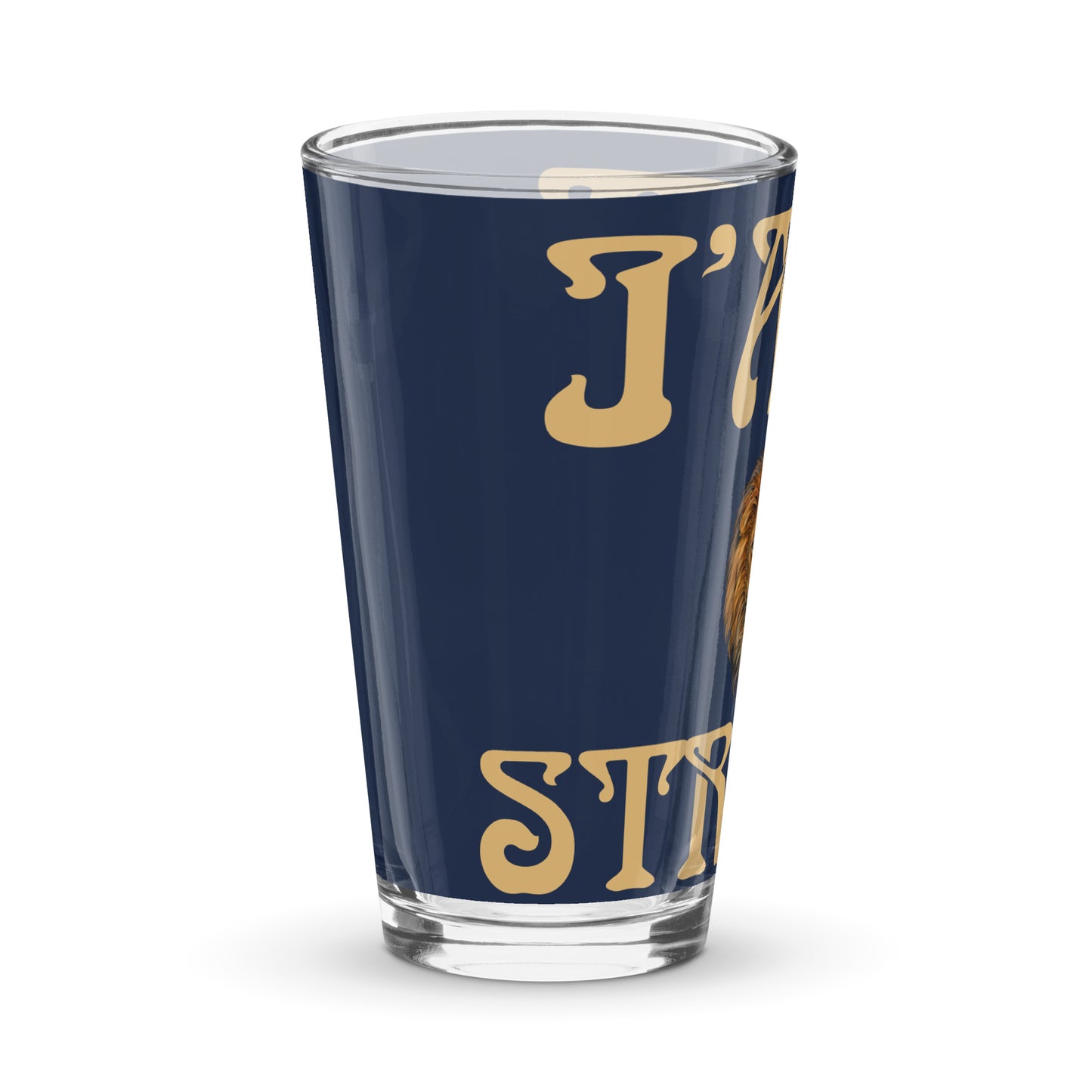 “I’AM STRONG”Navy Shaker Pint Glass W/Fawn Font