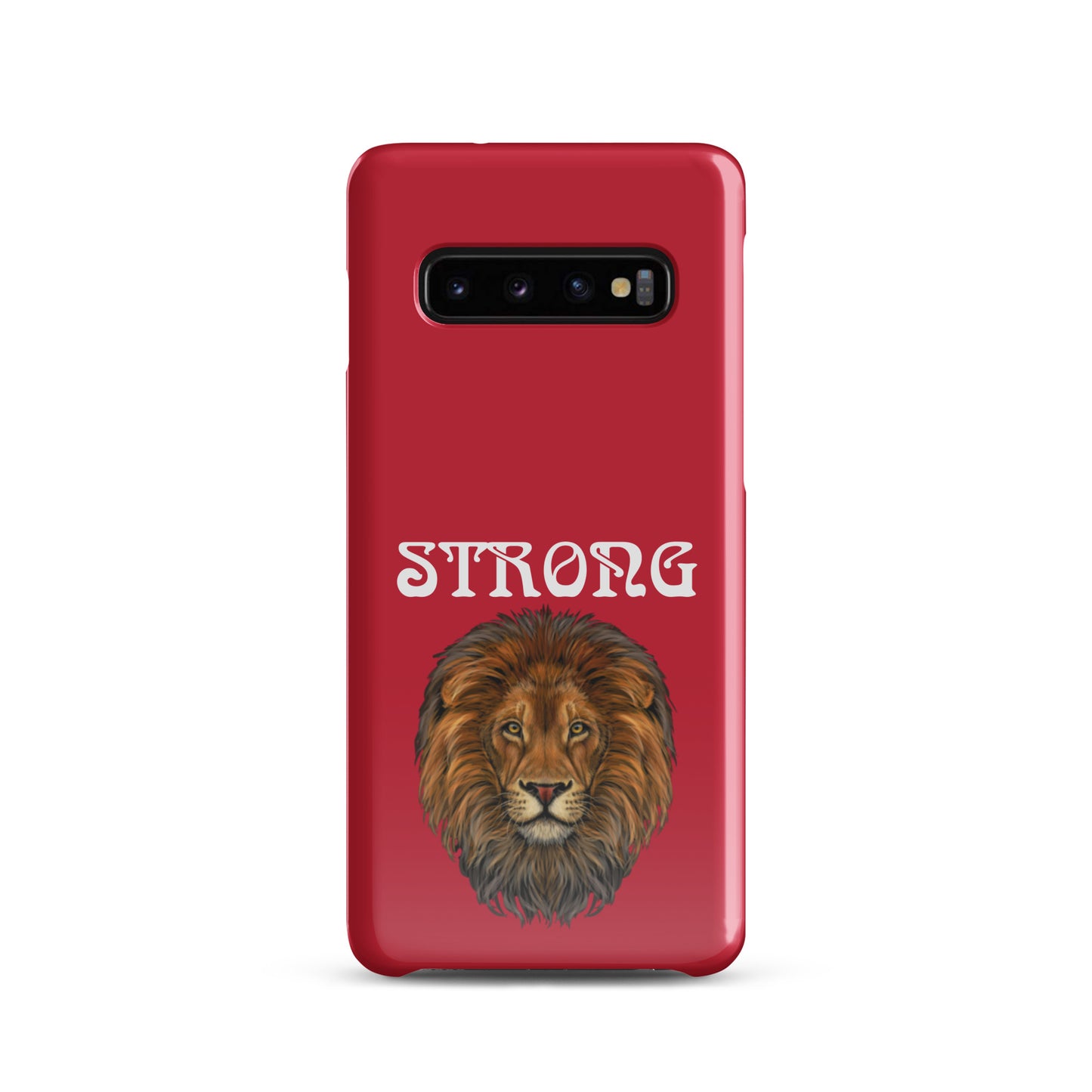 “STRONG”Red Snap Case for Samsung®W/White Font