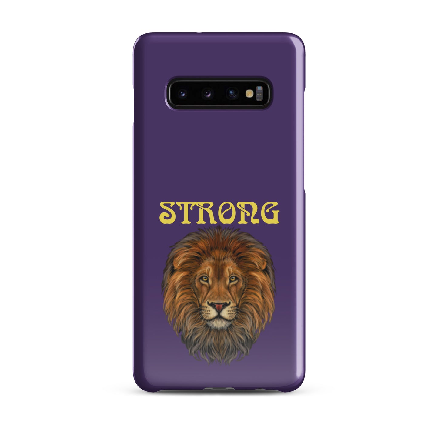 “STRONG”Purple Snap Case for Samsung®W/Yellow Font