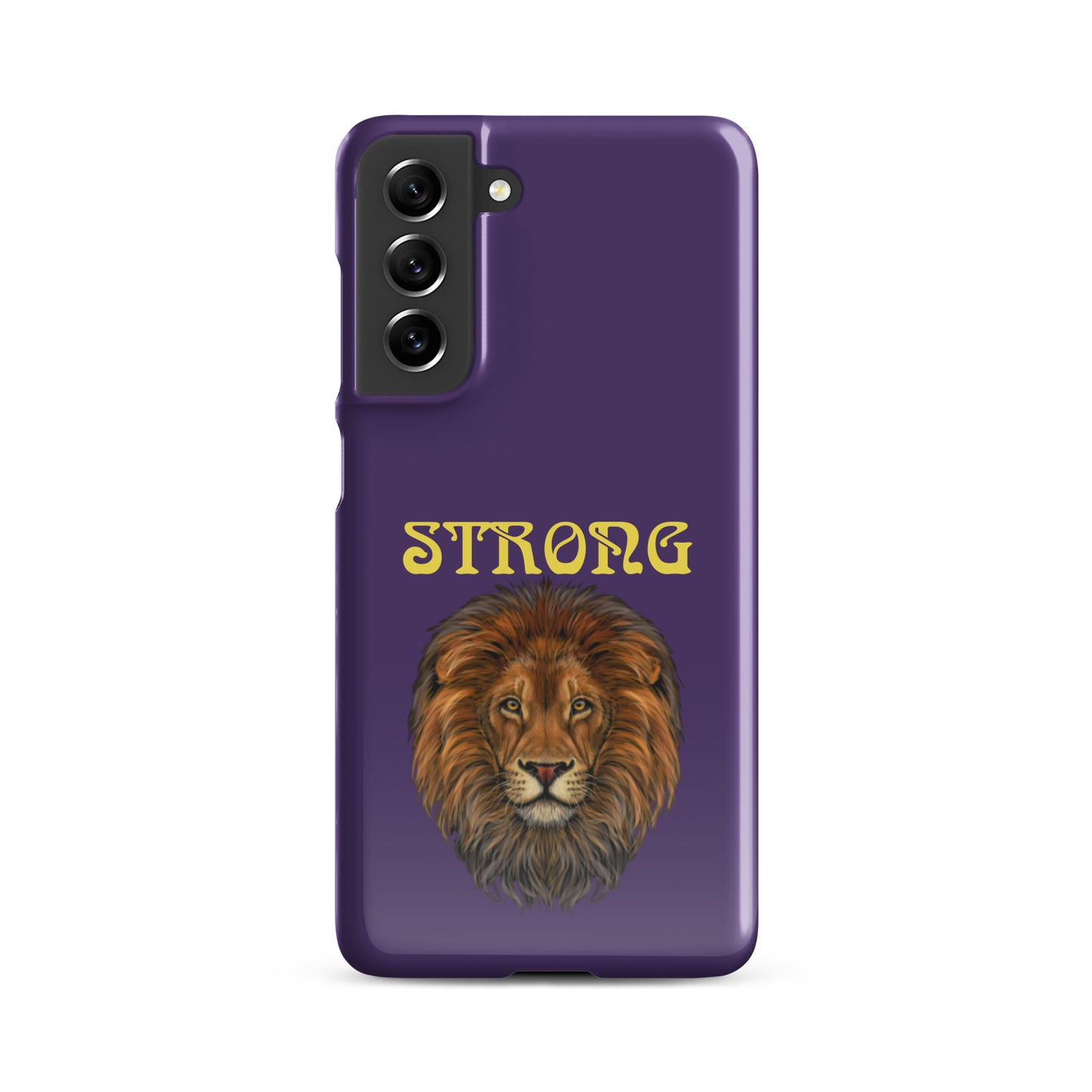 “STRONG”Purple Snap Case for Samsung®W/Yellow Font