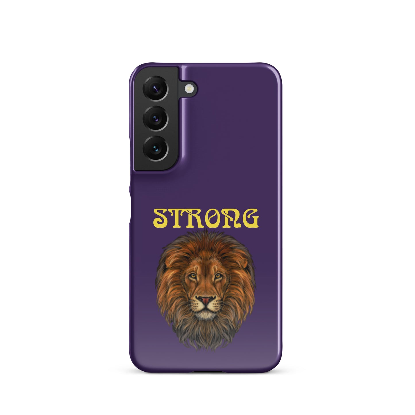 “STRONG”Purple Snap Case for Samsung®W/Yellow Font