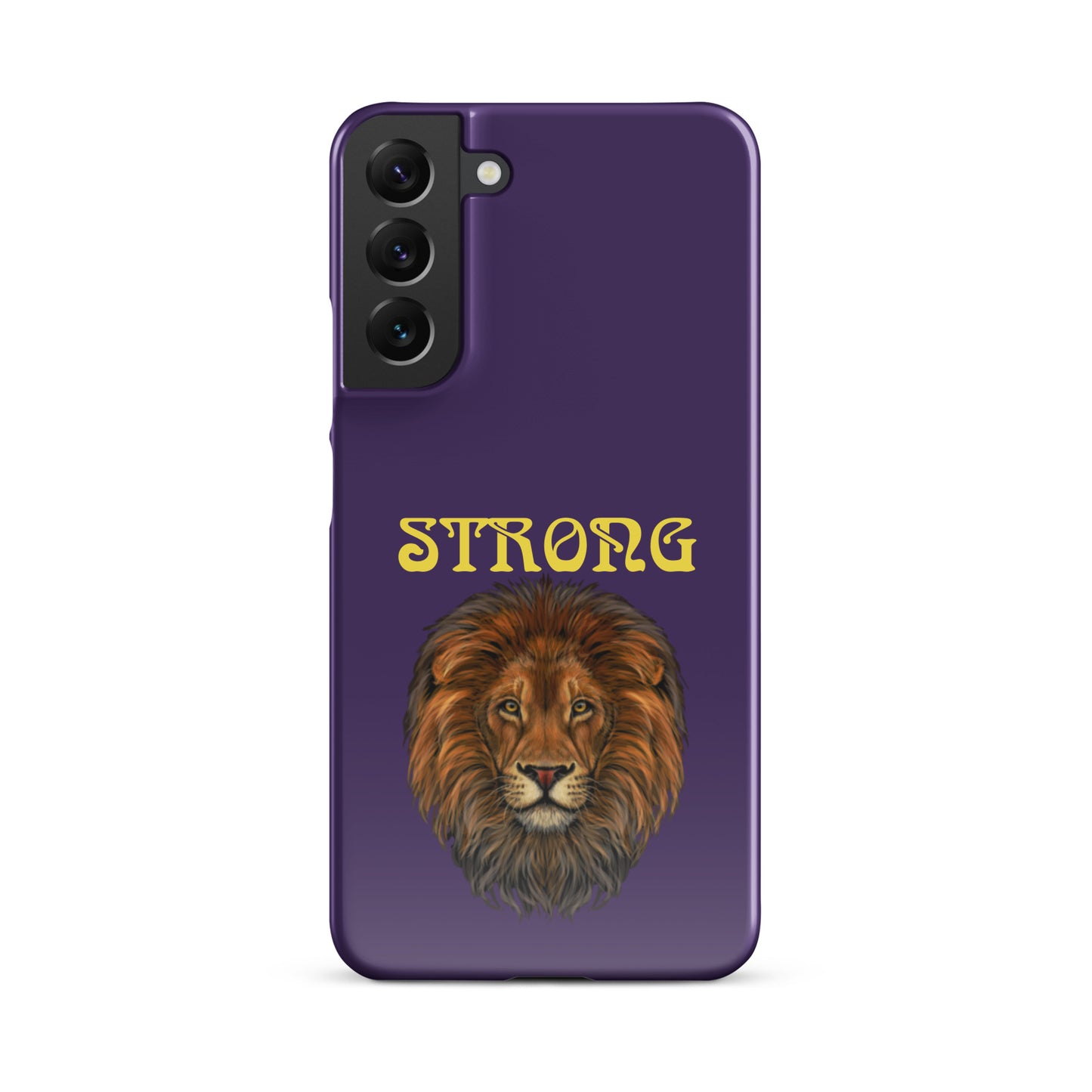 “STRONG”Purple Snap Case for Samsung®W/Yellow Font