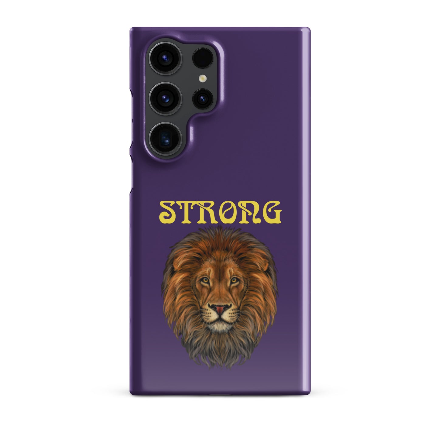 “STRONG”Purple Snap Case for Samsung®W/Yellow Font