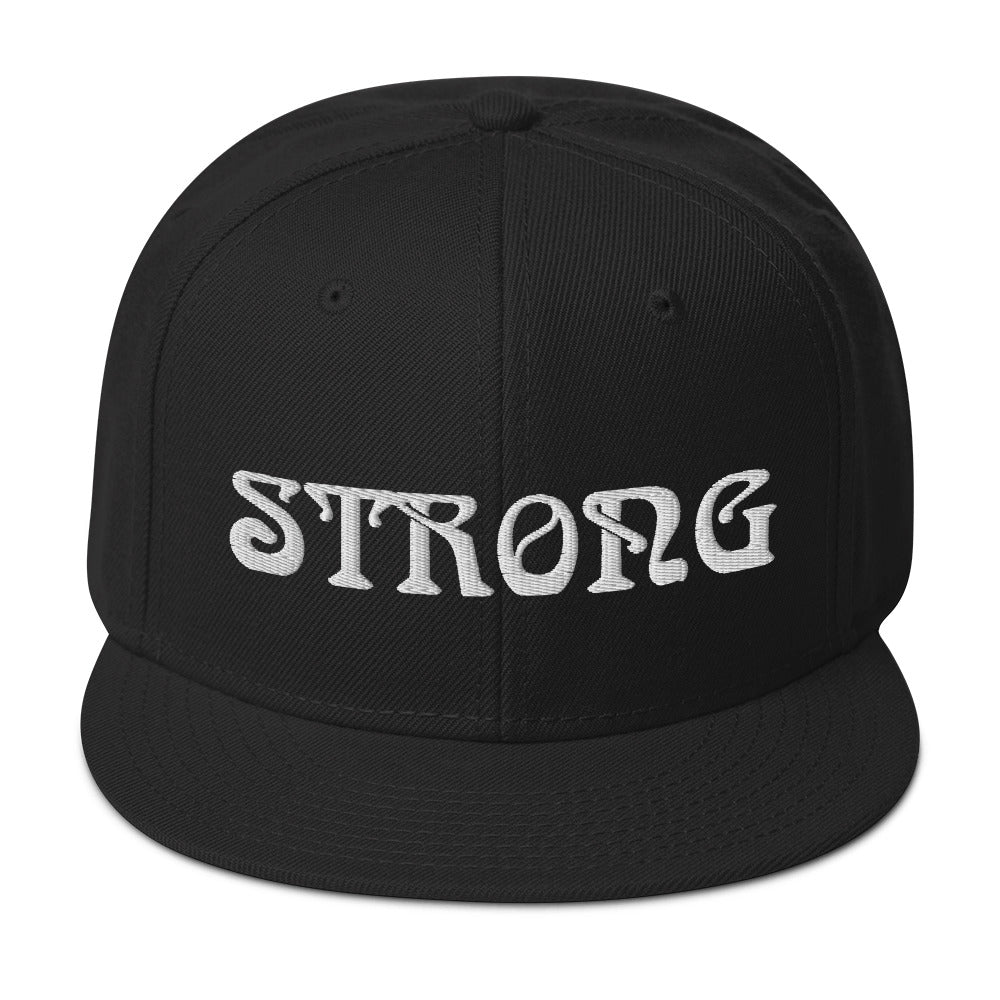“STRONG”Snapback Hat W/White Font