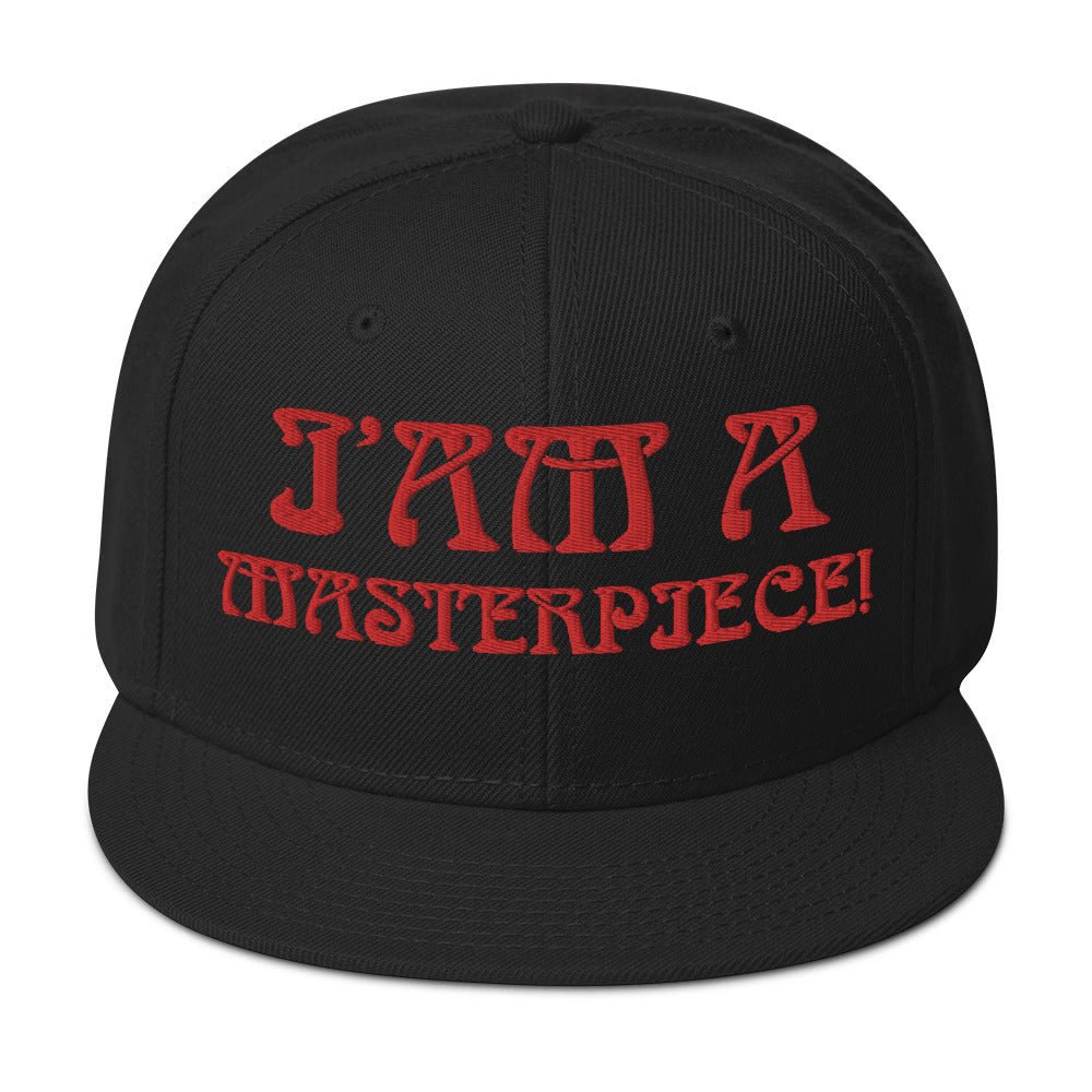 “I’AM A MASTERPIECE!"Snapback Hat W/Red Font