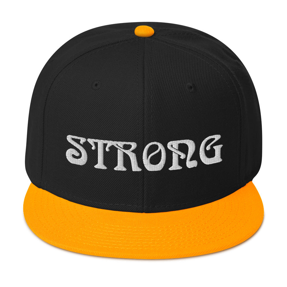 “STRONG”Snapback Hat W/White Font