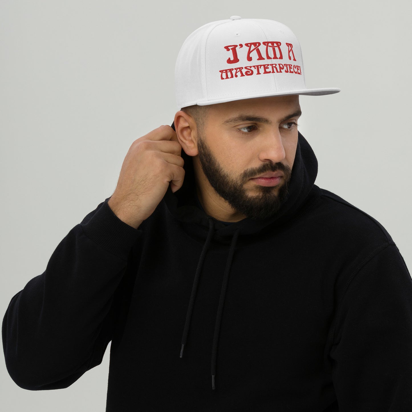 “I’AM A MASTERPIECE!"Snapback Hat W/Red Font