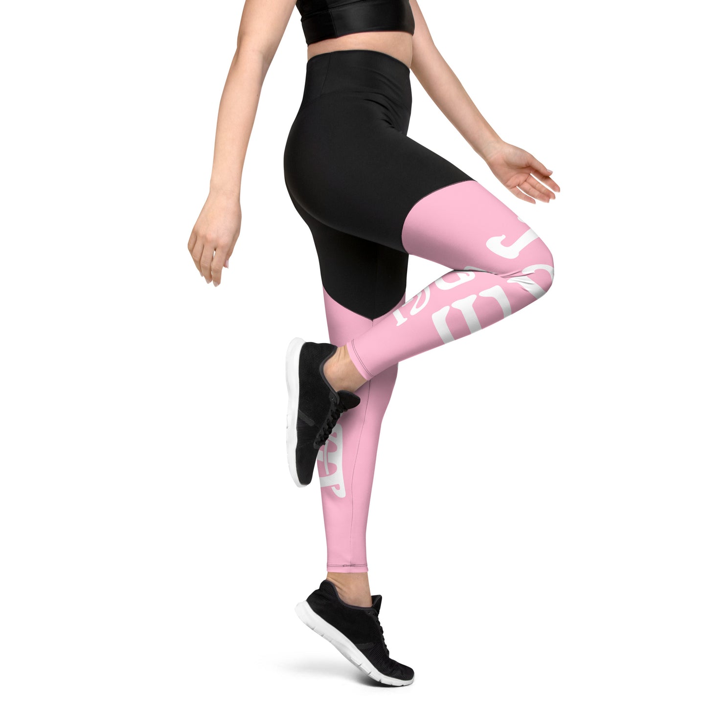 “I’AM STRONG!” Cotton Candy Sports Leggings W/White Font