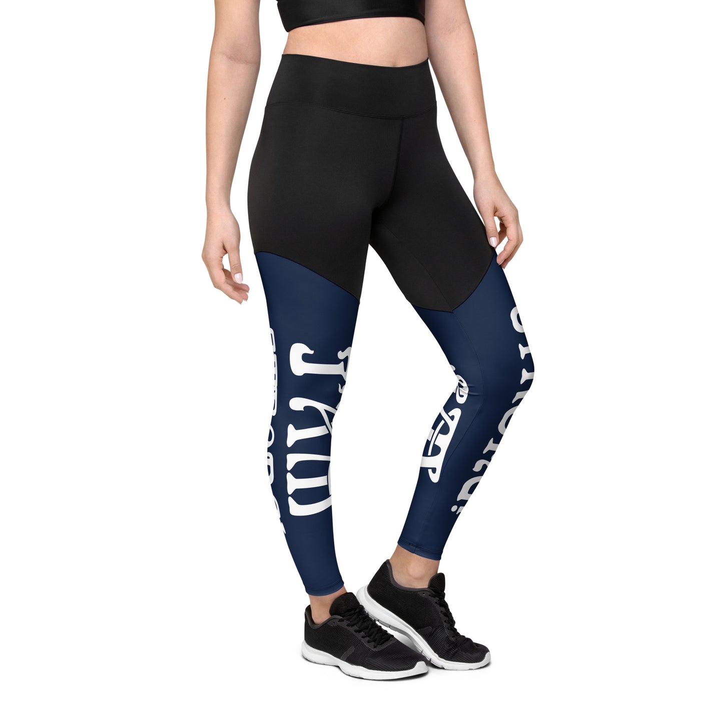 “I’AM STRONG!” Navy Sports Leggings W/White Font