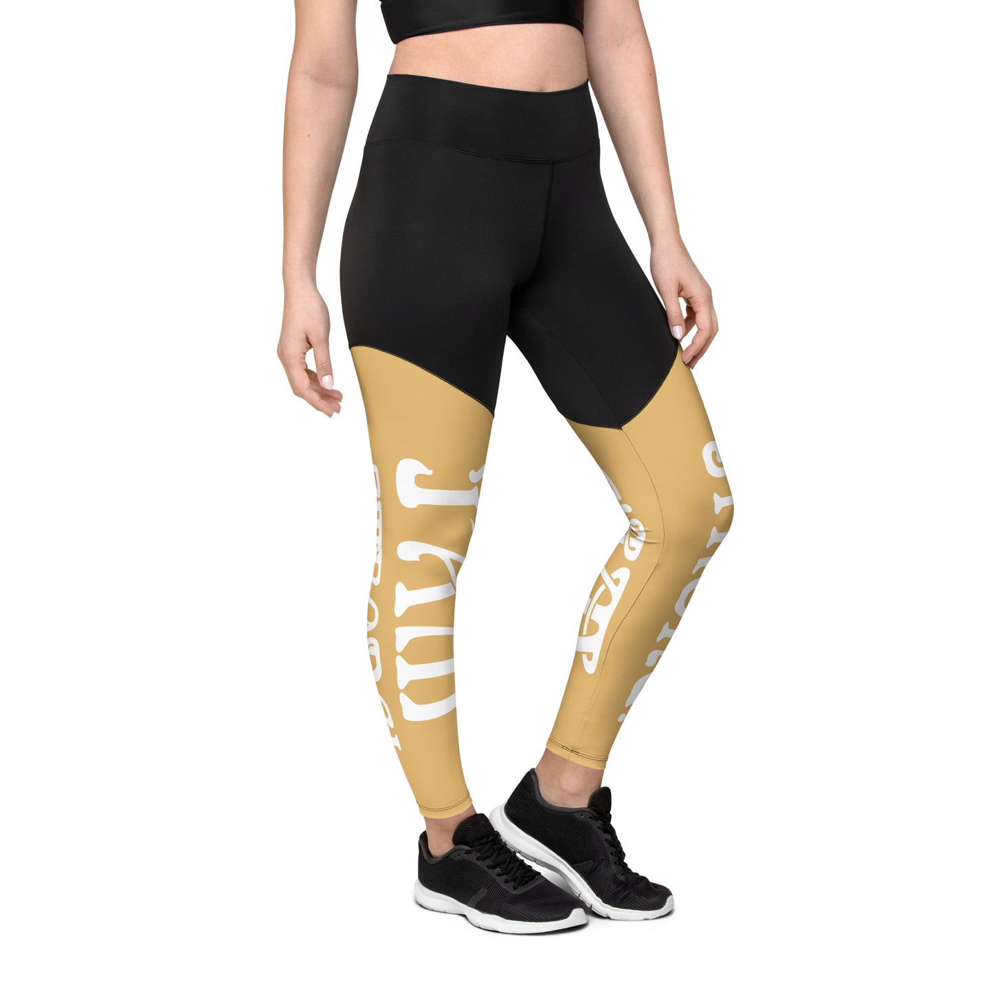 “I’AM STRONG!” Fawn Sports Leggings W/White Font