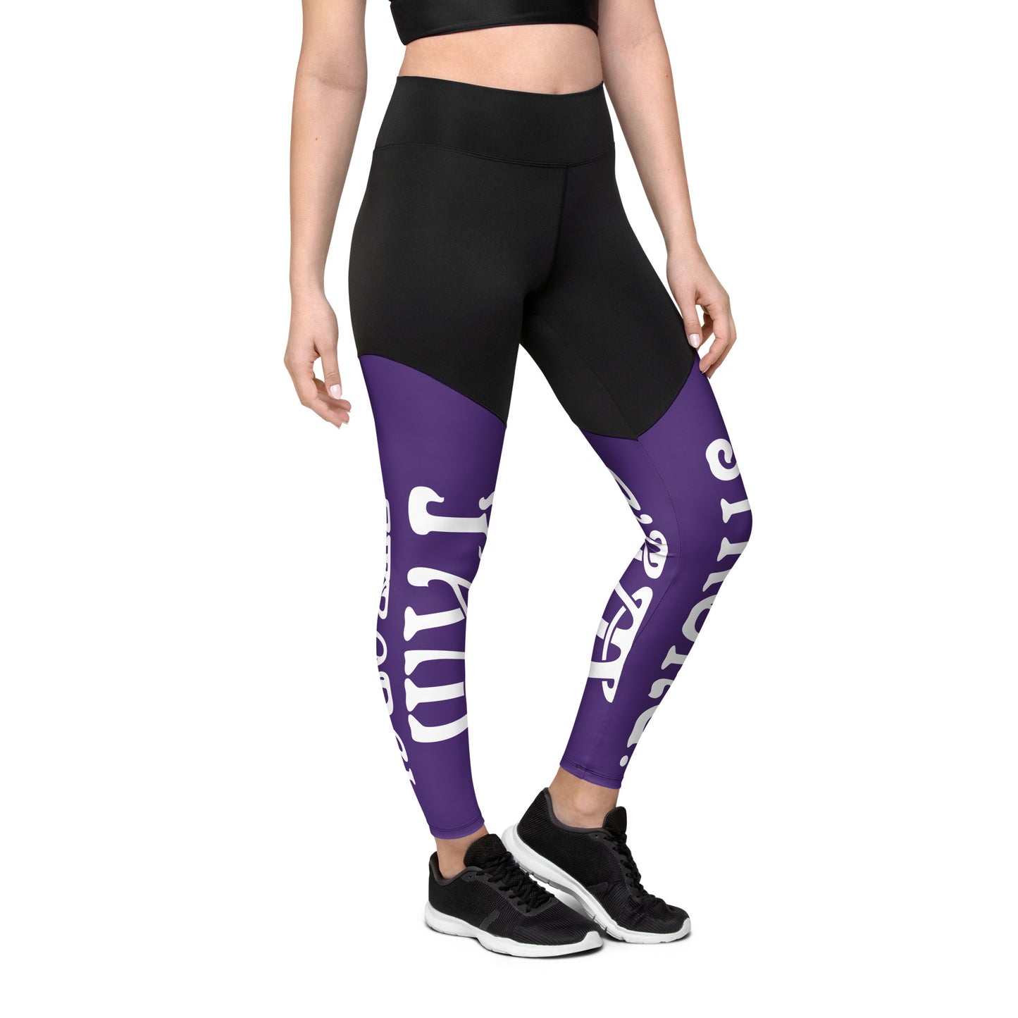 “I’AM STRONG!” Purple Sports Leggings W/White Font