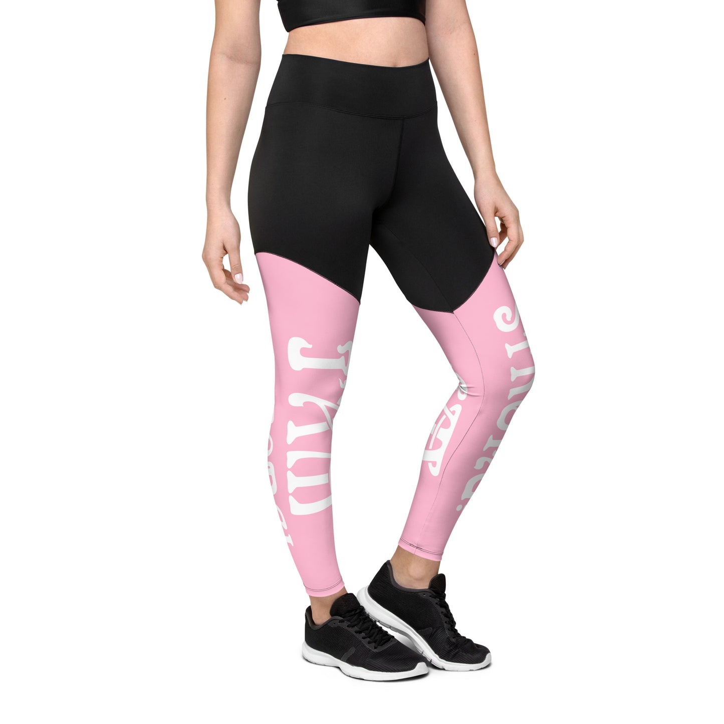 “I’AM STRONG!” Cotton Candy Sports Leggings W/White Font