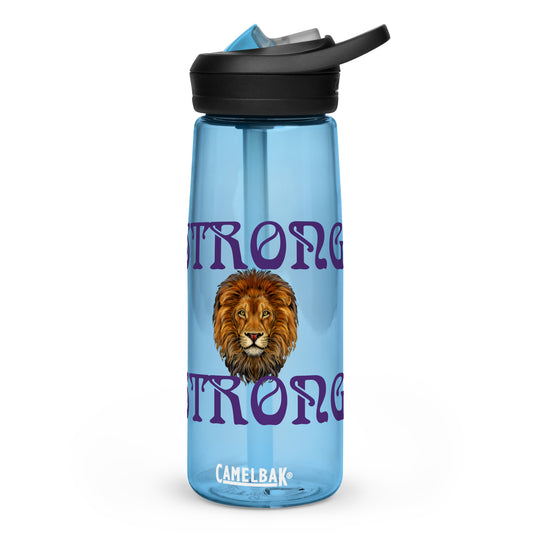 “STRONG” Sports Water Bottle W/Purple Font