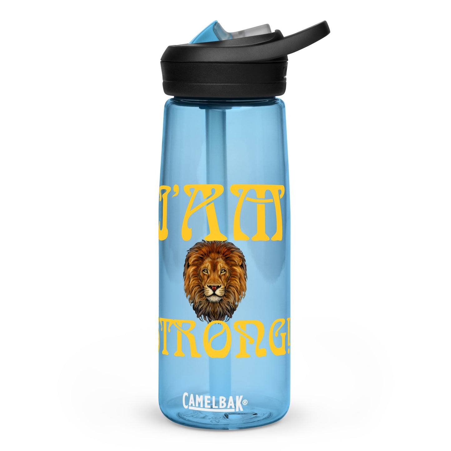 “I’AM STRONG!” Sports Water Bottle W/Yellow Font